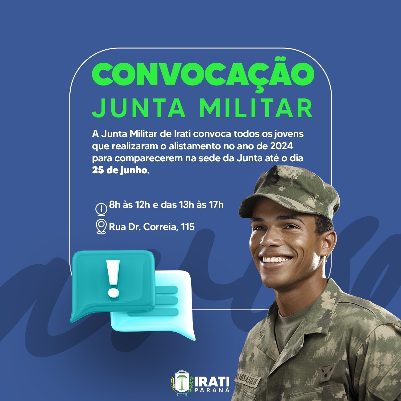 Junta de Serviço Militar de Irati realiza alistamento até dia 25 de ...